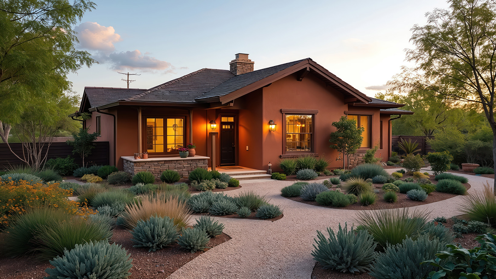 Roseville Landscaping Pros Decomposed Granite Paths outside a house Rock, Bark, and Decomposed Granite 1